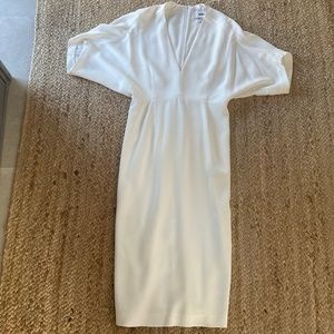 Winter white crepe dress Narcisco Rodriguez collection from Zara